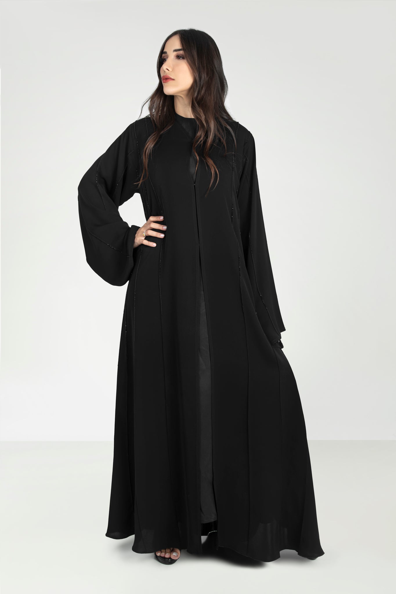 Beaded Black Modest Abaya