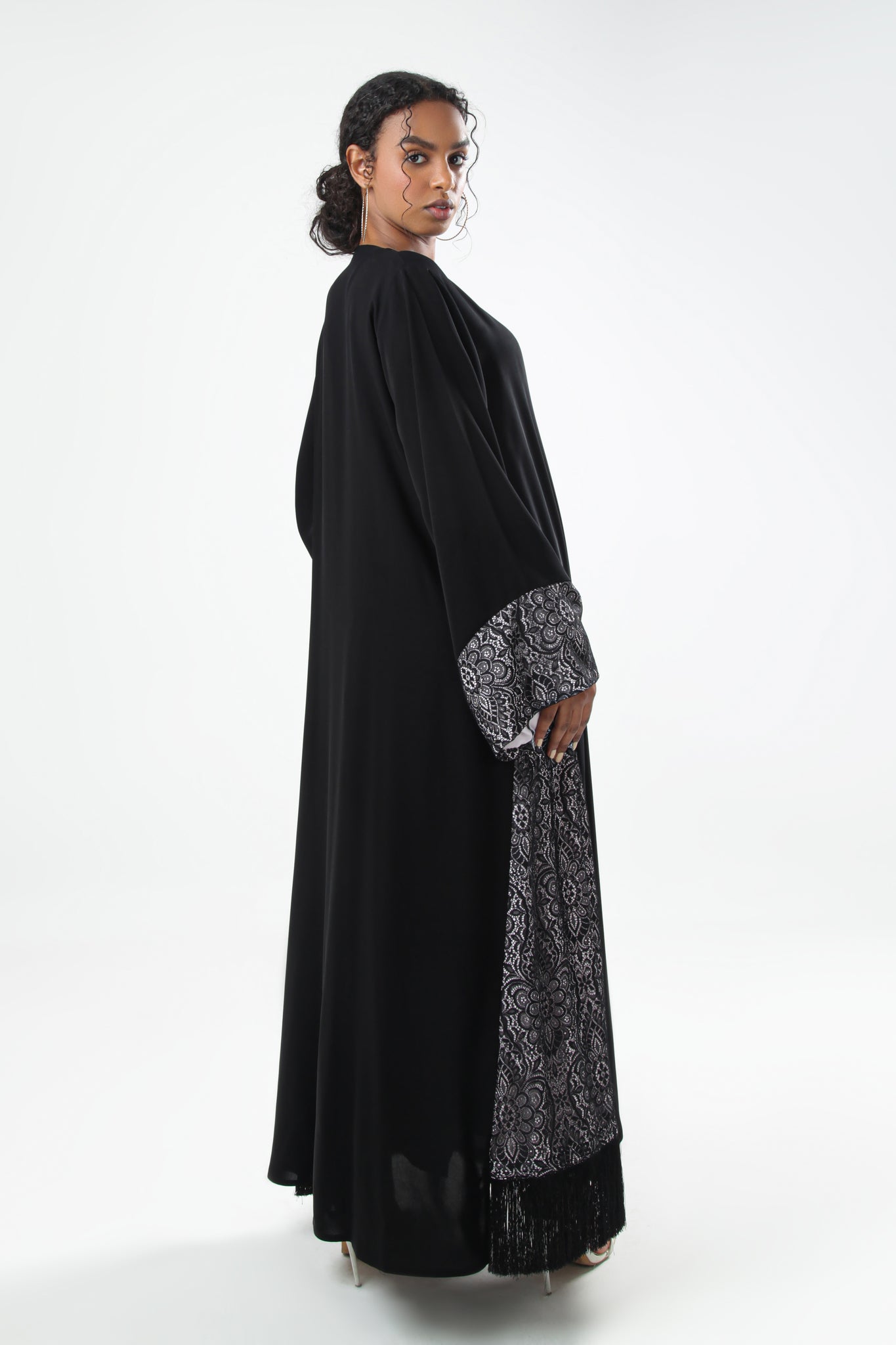 Black Sided Design Abaya