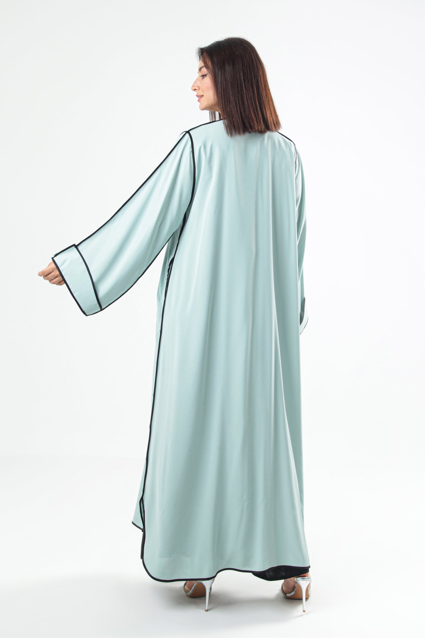 Pastel Green Design Abaya