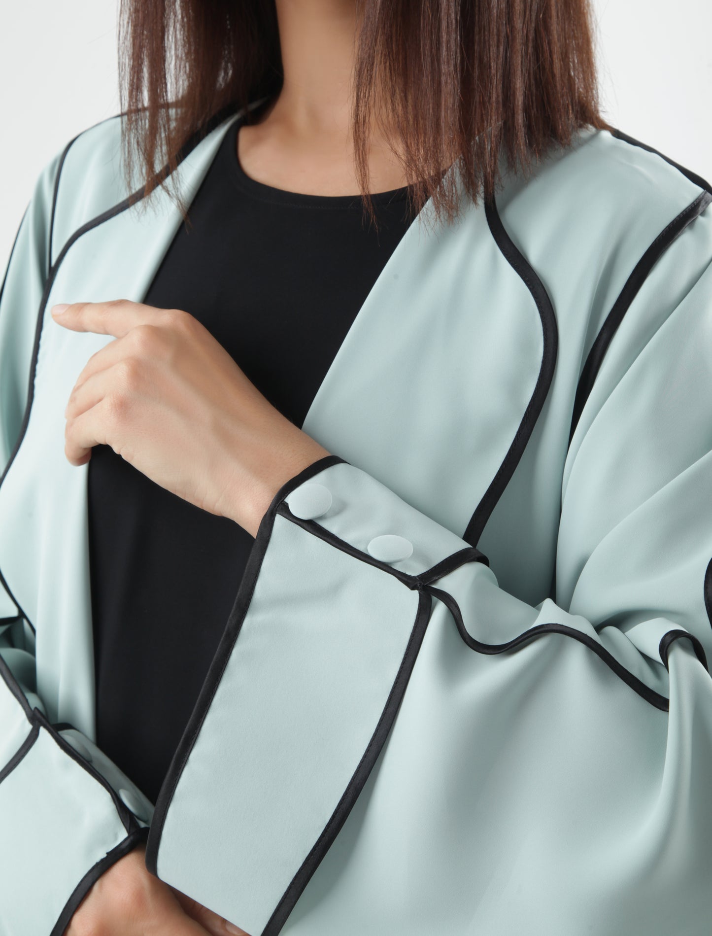 Pastel Green Design Abaya