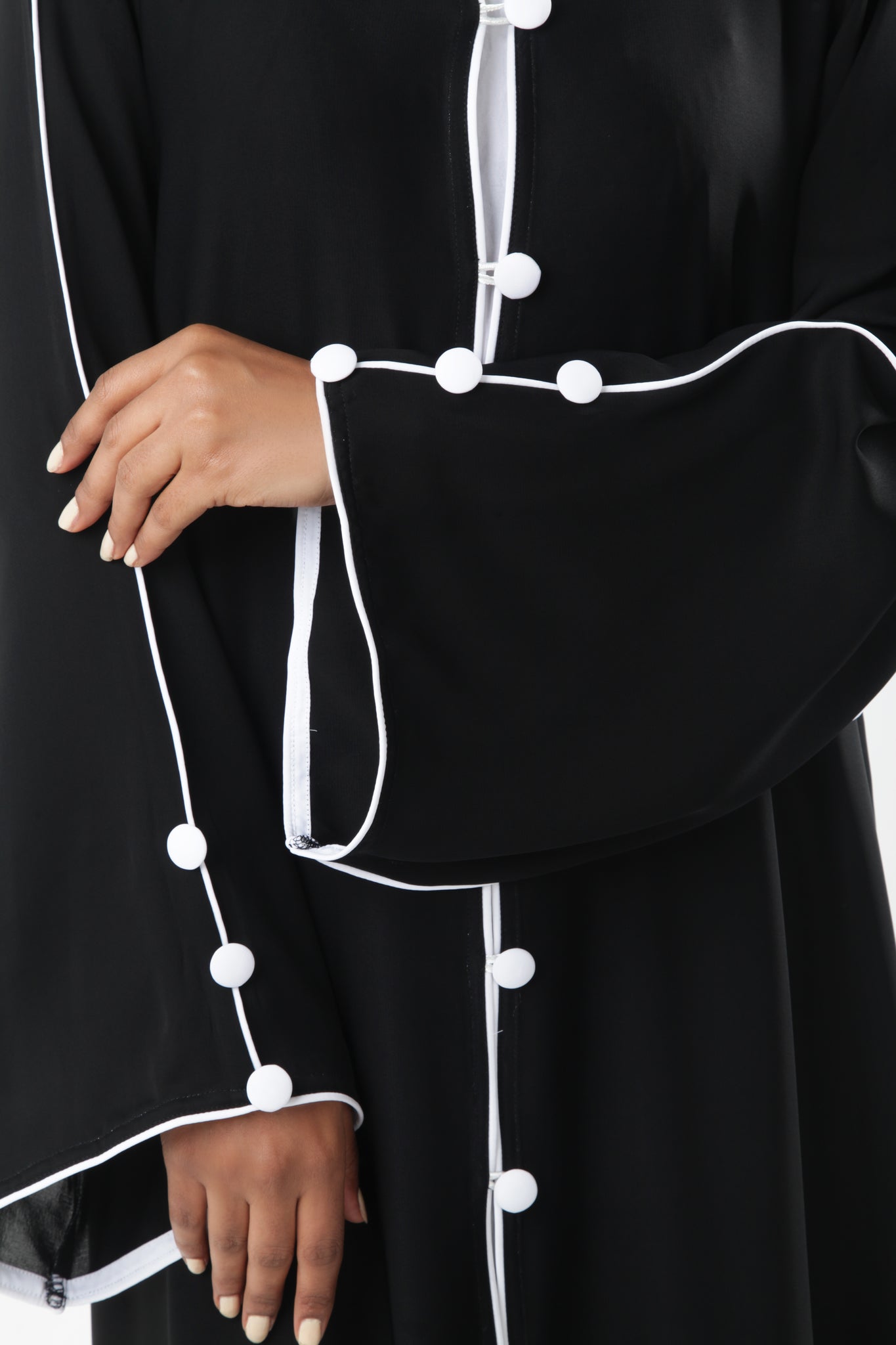 Black Abaya Design With Buttons