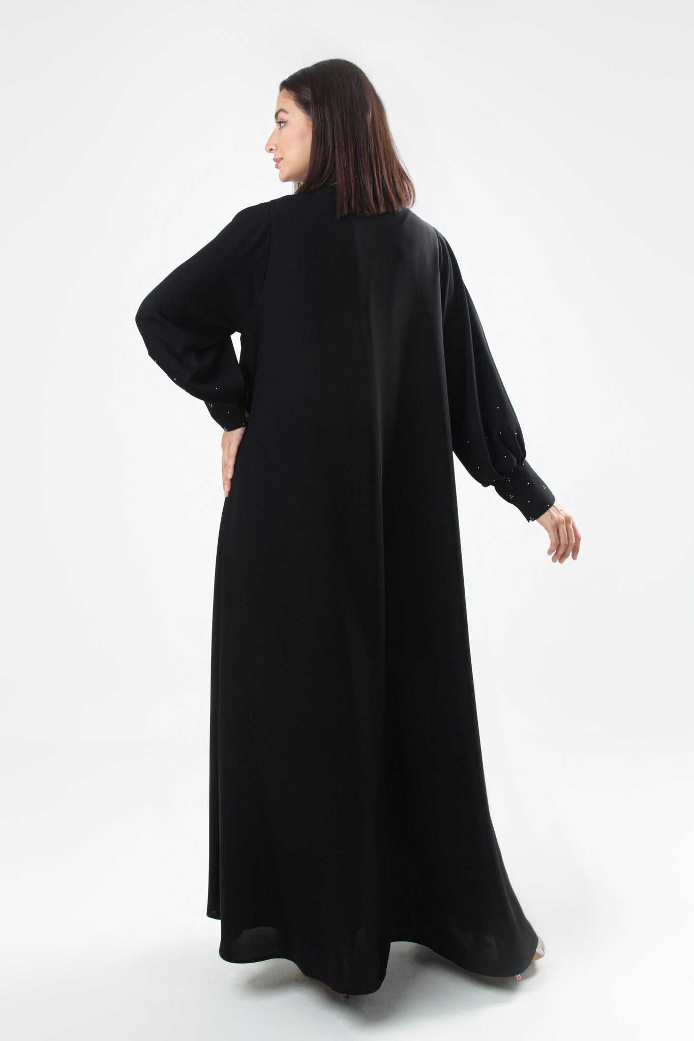 Black Abaya Modest With Sleeves Design