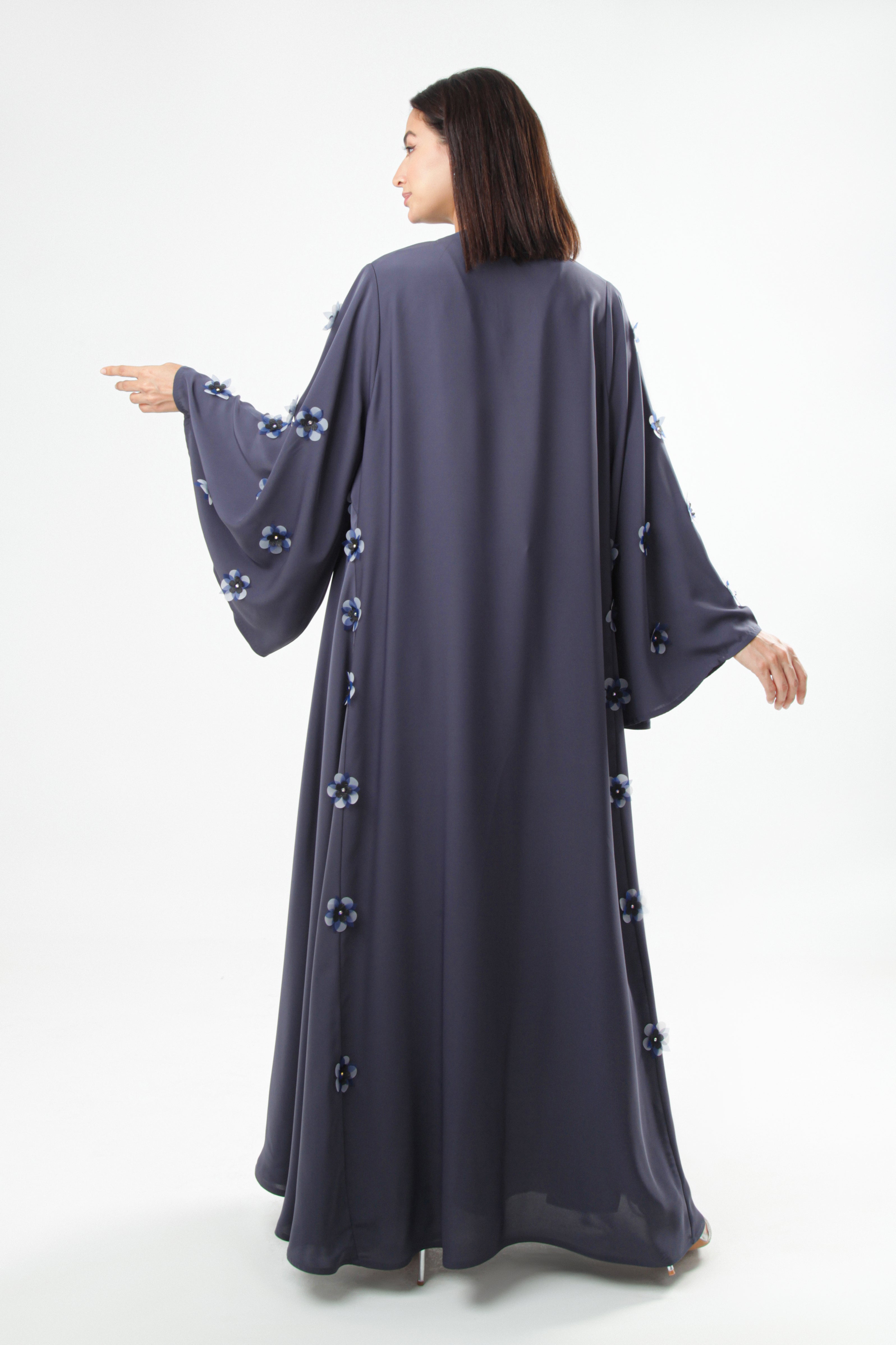 Buy Online Khaleeji Design Abaya With Floral Design UAE affordable Abaya