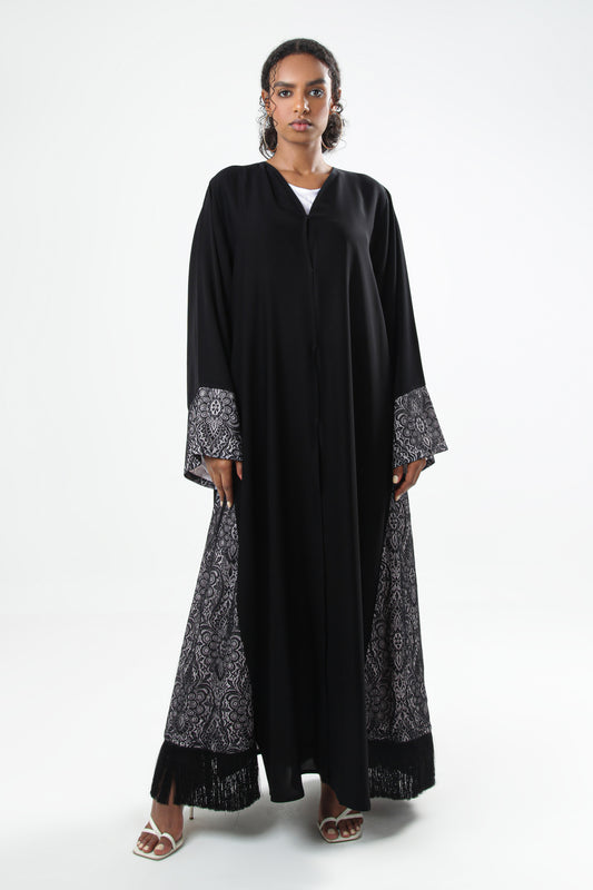 Black Sided Design Abaya