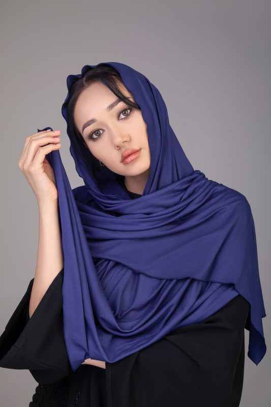 Navy Blue Cotton Sheila Hijab